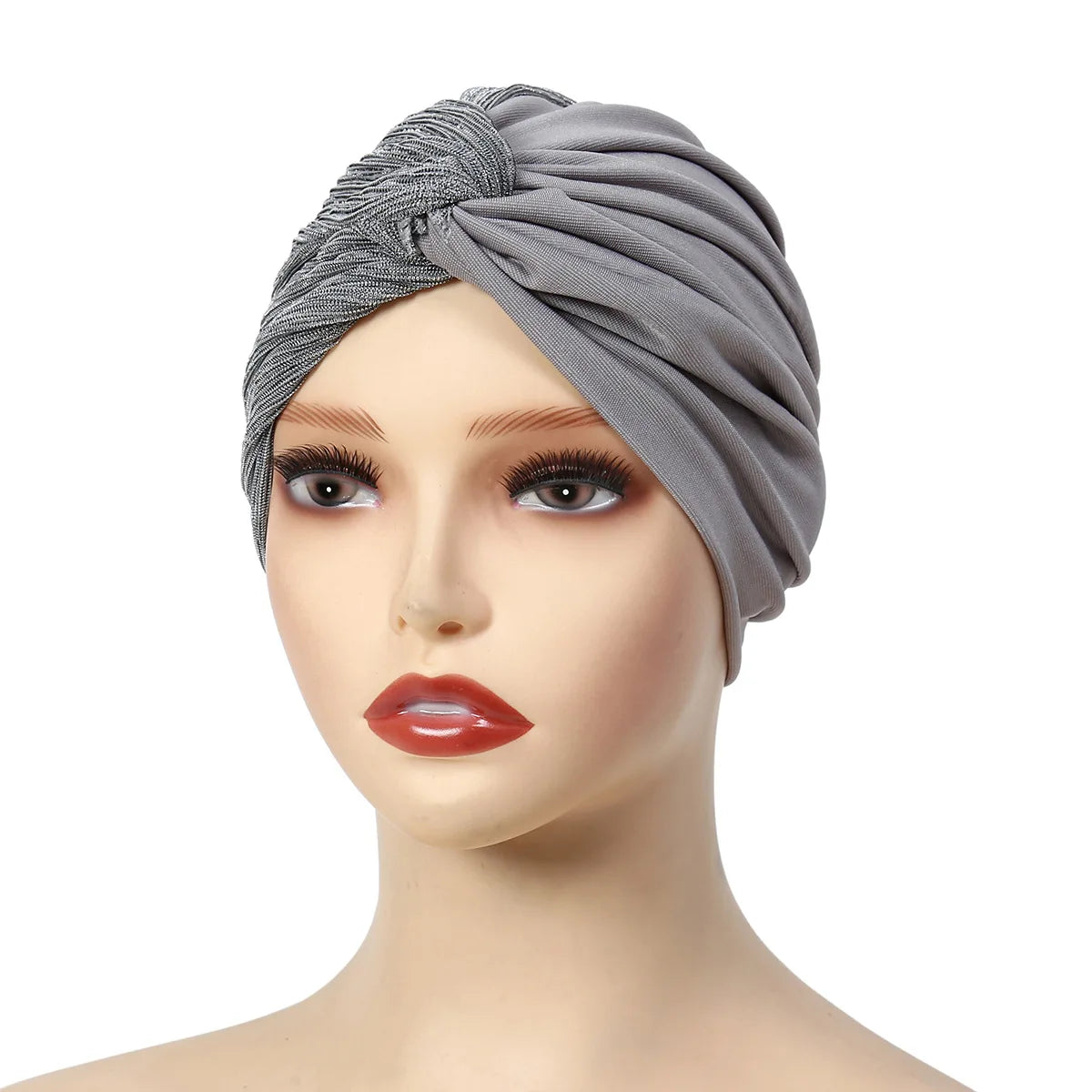 Solid Color Women Muslim Hijab Caps Wrap Head Indian Turban Bonnet Fashion Headdress Islamic Clothing Accessories - NamafadStore