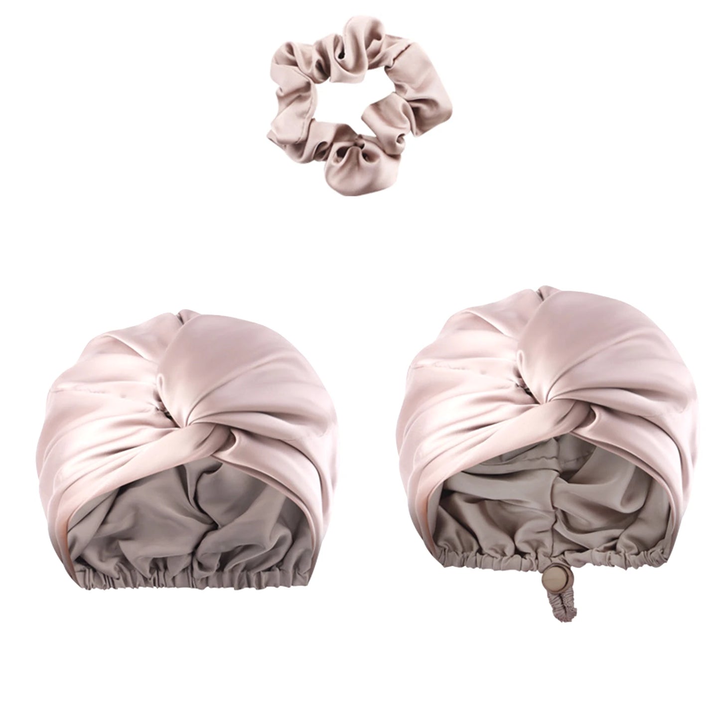 Unisex Solid-Color Adjustables Silk Satins Hair Bonnets High Elasticity Soft Sleep Cap For Women Men - NamafadStore