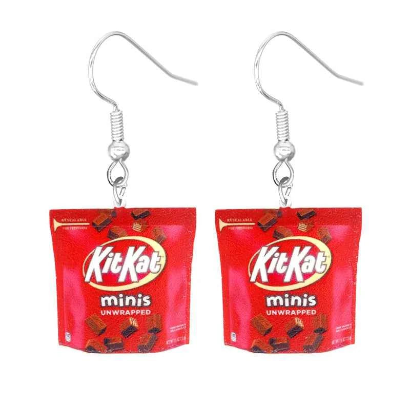 Earrings for Women 2D Acrylic Cute Snacks Potato Chips Girls Foods Funny
