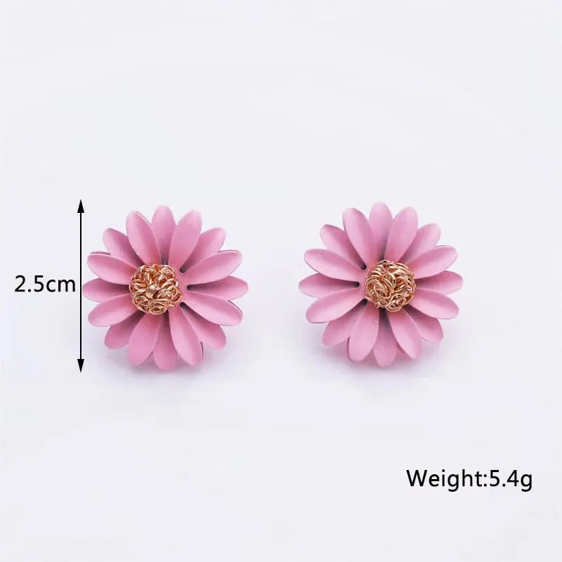 Pink Color Dangle Earrings for Women Korean Fashion Flower Long Hanging Earrings Butterfly Heart Pendants Twist Drop Earrings