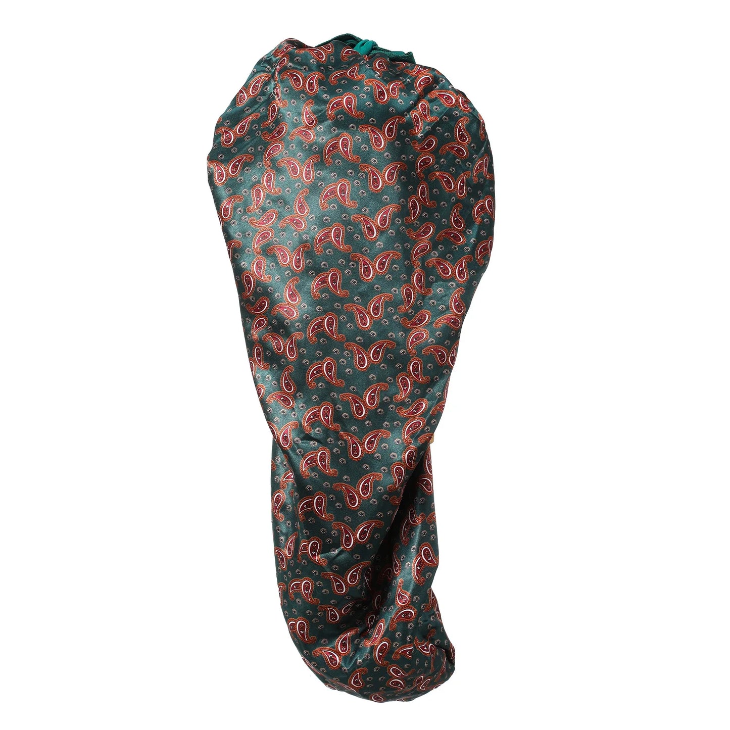 Paisley Print Long Strap Bonnet - Polyester Satin Hair Care Cap with Adjustable Straps for Hair Protection and Care - NamafadStore