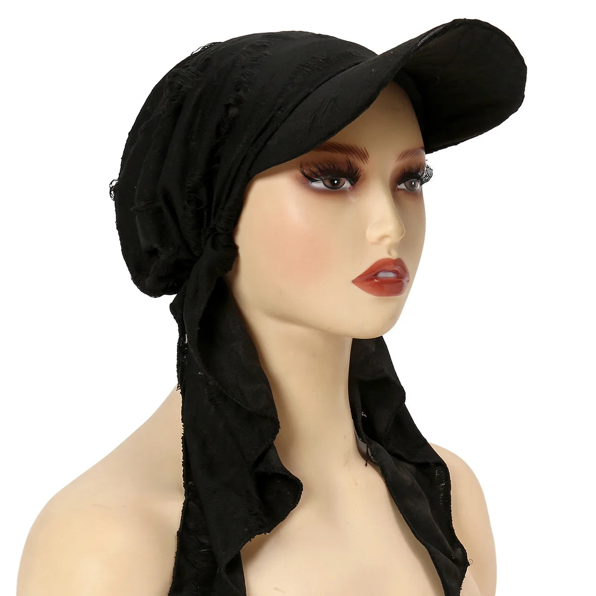 Fashion Muslim Floral Print Hijab Turban Hat for Women Visor Baseball Cap Sun Hats Headscarf Scarf Brim Femme Scarves Bandanas - NamafadStore