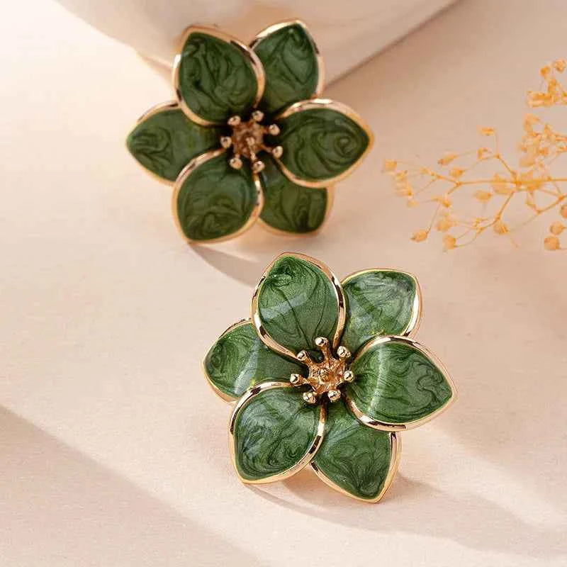 Simple Oil Drop Flower Earrings For Women Girls Geometric Ear Accessories Fashion Jewelry Holiday Party Gift OL E572