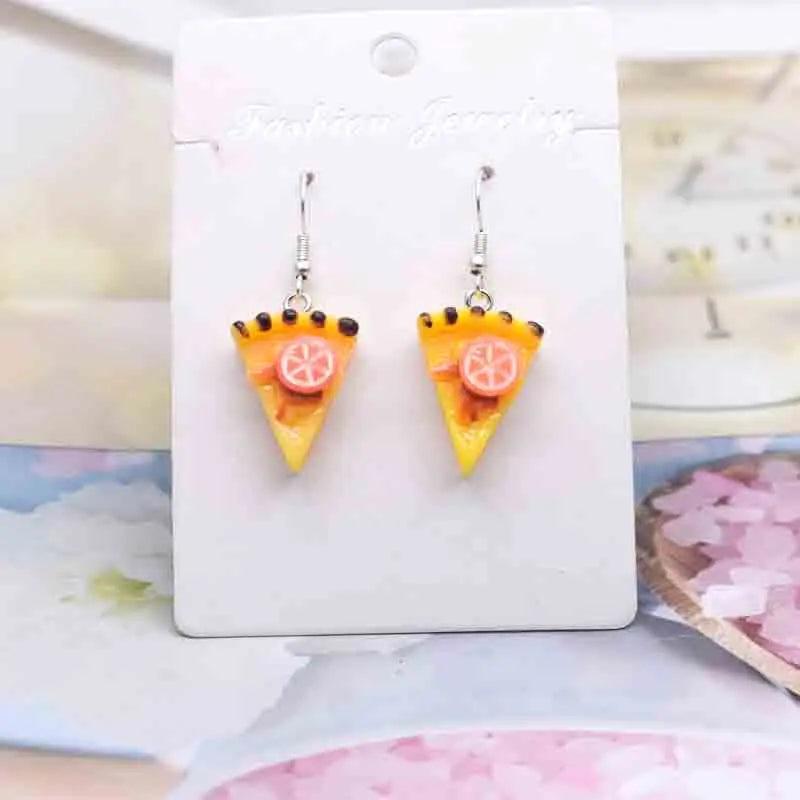 Earring For Women Resin Handmade Cute Animals Ice Cream Drinks Candy Fruits Pissa Drop Earrings Funny Gift