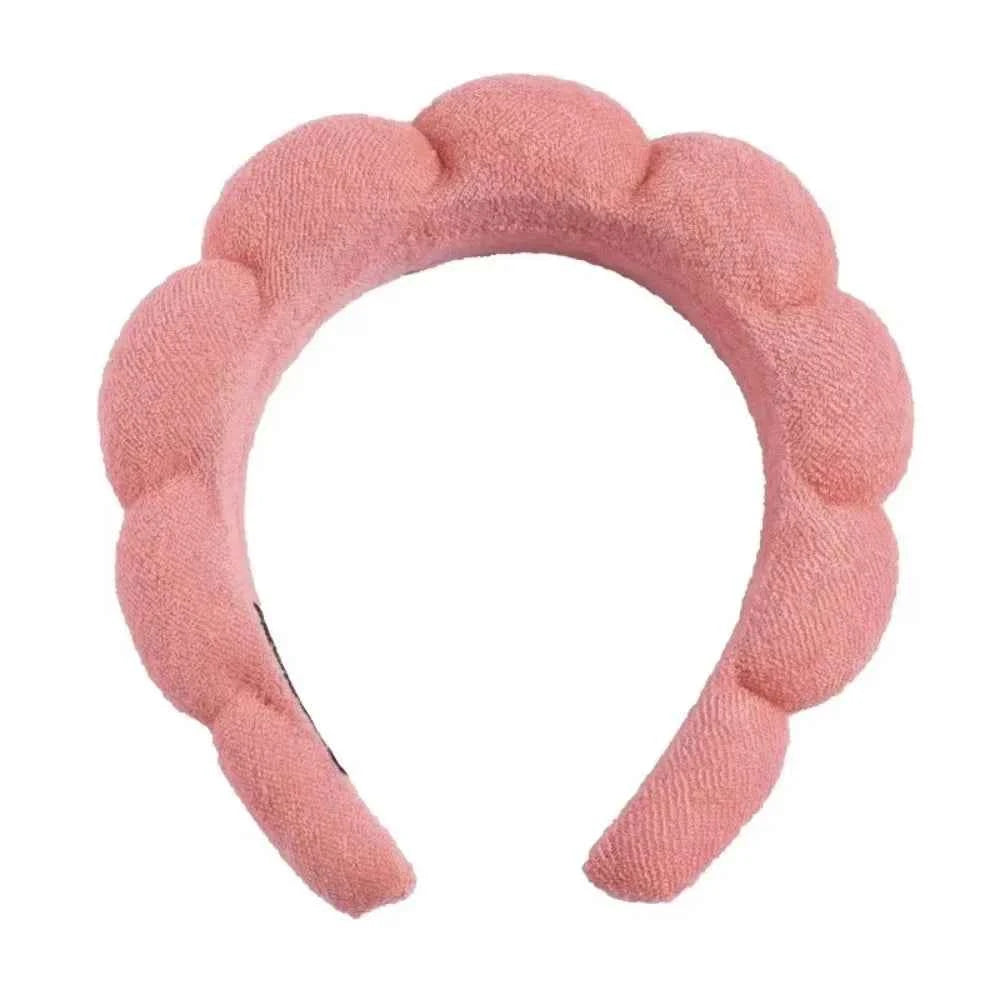 1/6Pcs Women Spa Hairband Puffy Sponge Headband Flower Hair Clip Wristbands Scrunchies for Washing Face Makeup Shower Skincare