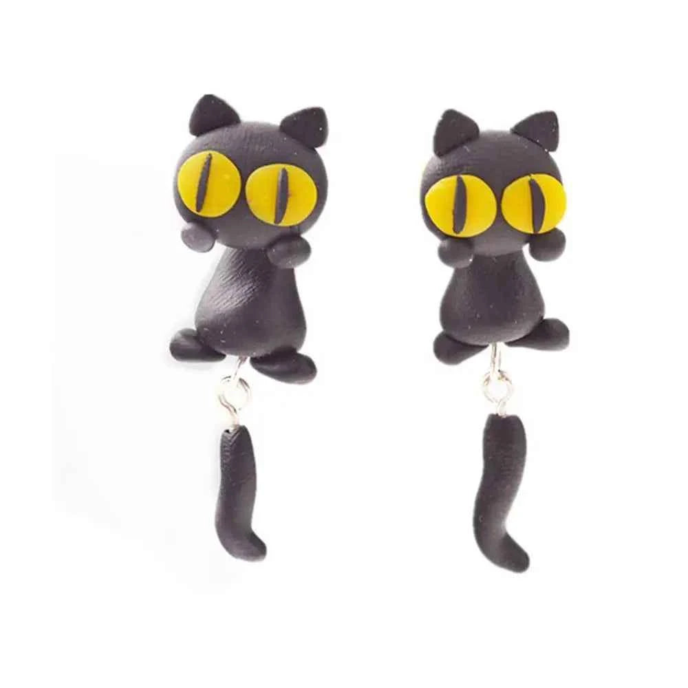 Lady Sweet Fashion Design Raccoon Cat Soft Clay Carrot Korean  Earrings 3D Animal Earring Cartoon Stud Earrings Women Jewelry