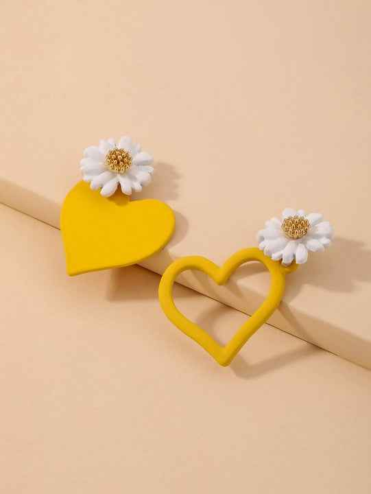 Geometry Yellow Drop Earring for Women 2023 New In Flower Earring Versatile Luxury Designer Jewelry Girls' Night