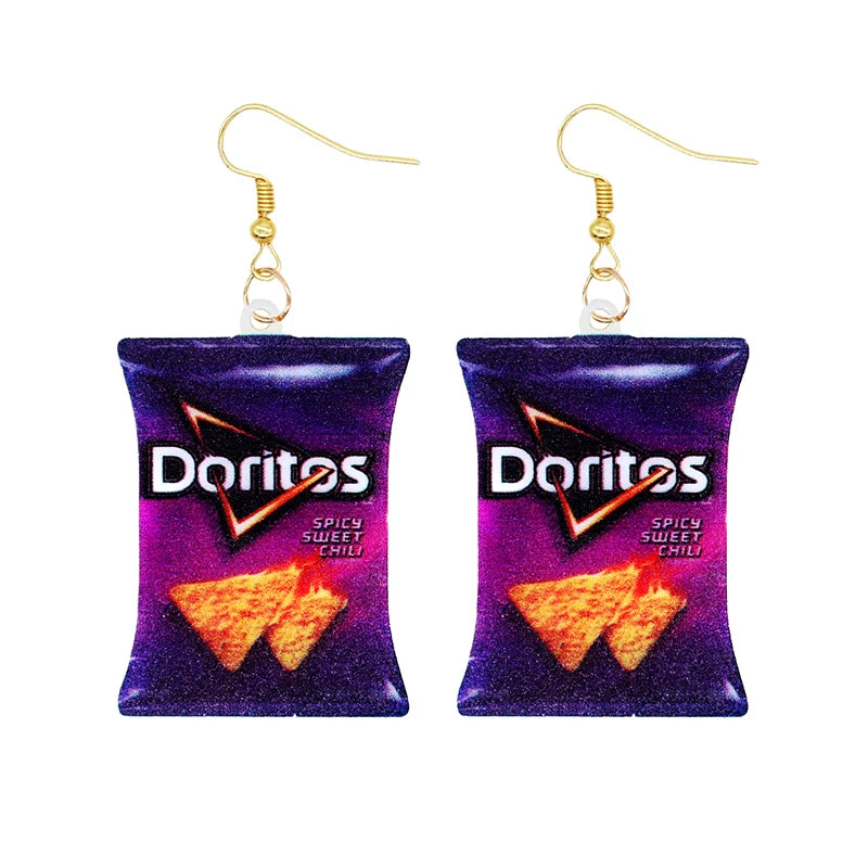 Earrings for Women Earrings Acrylic Cute Snacks Potato Chips Girls Foods Funny