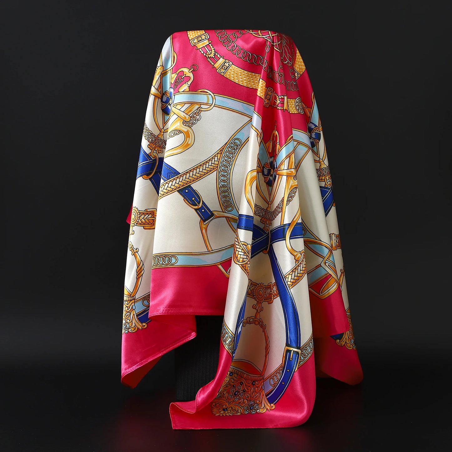 Popular Shawls Europe And America Fashion Bandannas New Print Sunscreen 90X90CM Kerchief Four Seasons Luxury Square Silk Scarves - NamafadStore