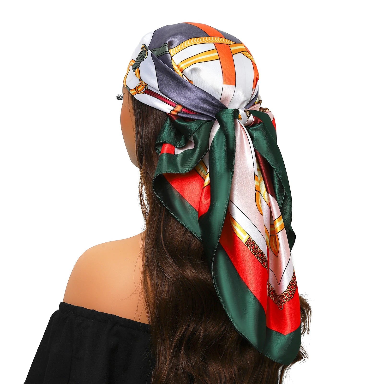 Popular Shawls Europe And America Fashion Bandannas New Print Sunscreen 90X90CM Kerchief Four Seasons Luxury Square Silk Scarves - NamafadStore
