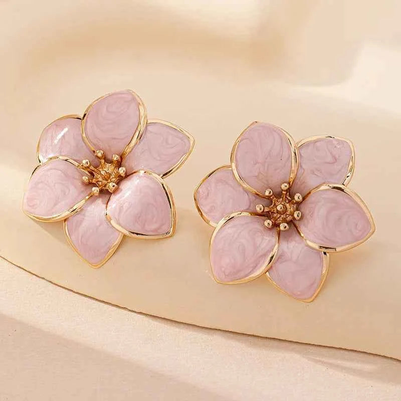 Simple Oil Drop Flower Earrings For Women Girls Geometric Ear Accessories Fashion Jewelry Holiday Party Gift OL E572
