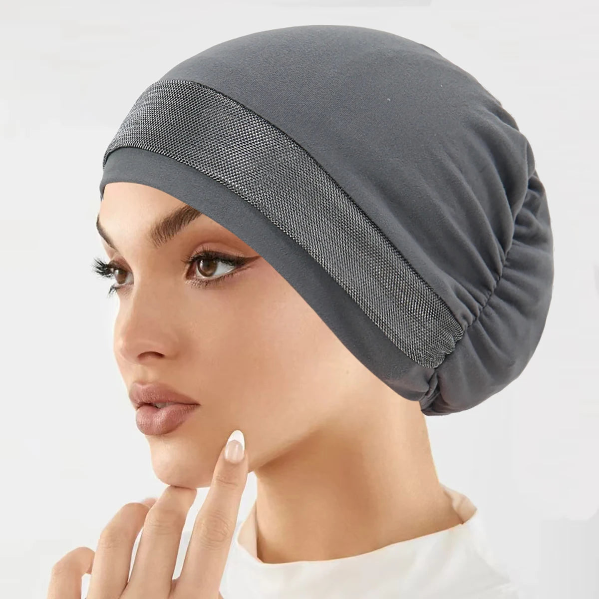 2025 New Muslim Hijab Women Scarf Hair Accessories Soft Elastic Cloth Hat Head Cover Wide Night Sleep Bonnet Hijabs for Girl