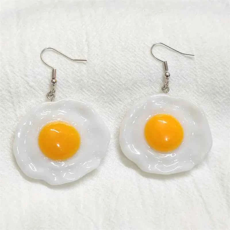 Fried Eggs Poached Eggs Earring Winter Girl Unique Fashion Interesting Women Jewelry Accessories Pendant Gift