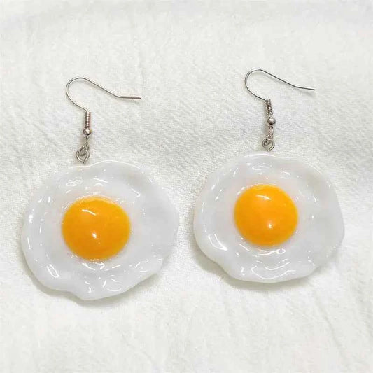 Fried Eggs Poached Eggs Earring Winter Girl Unique Fashion Interesting Women Jewelry Accessories Pendant Gift