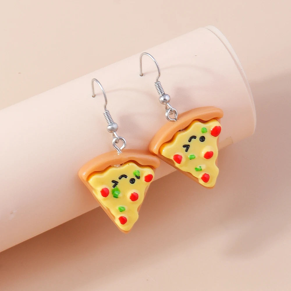 Cute Resin 3D Simulation Food Earrings for Women French Fries Cookies Ice Cream Hamburg Pizza Chocolate Girl Kids Gift