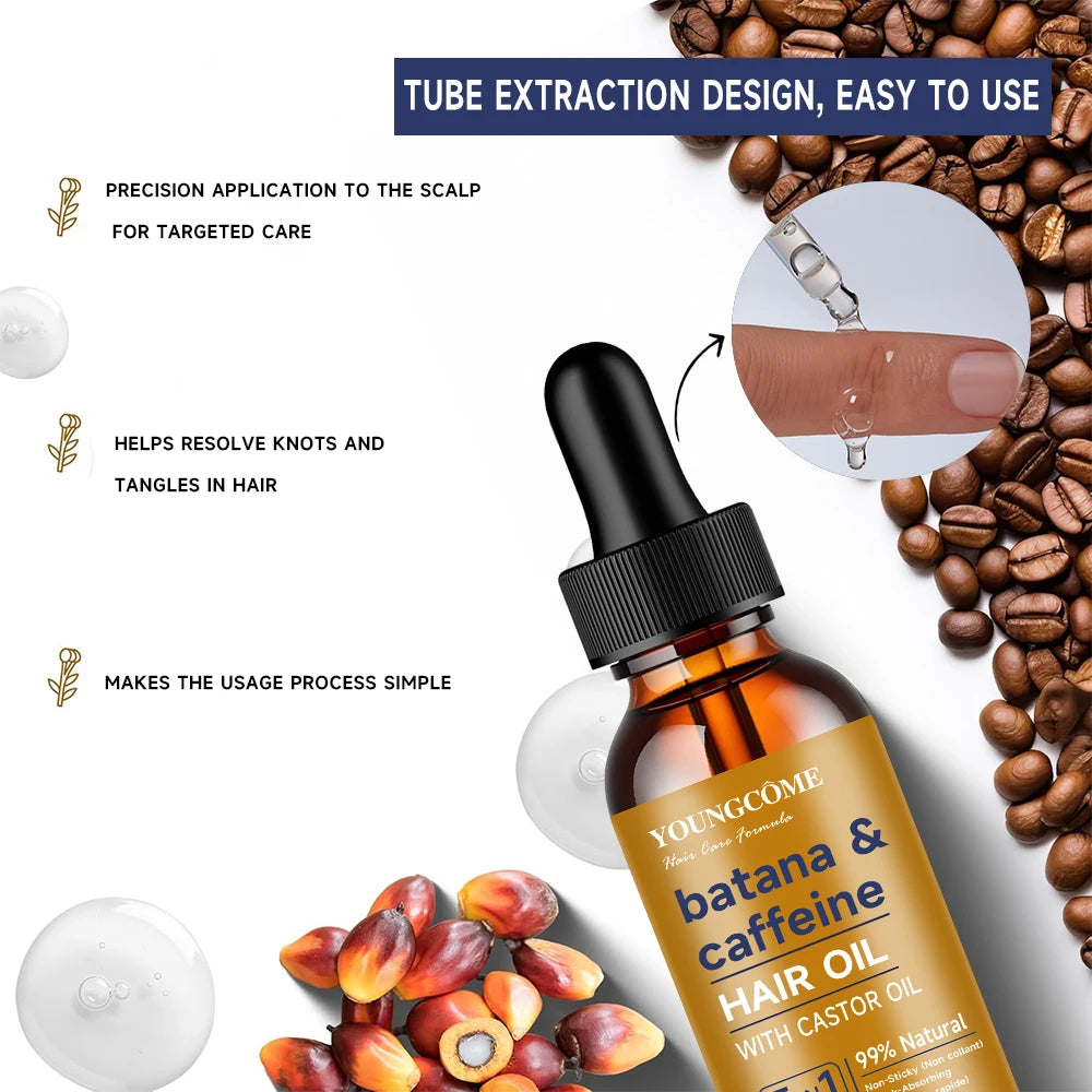 Batana & caffeine Oil For Healthy Hair Treatment Oil Enhances HairDamaged Hair Treatment Oil Anti-Hair Loss Care  Conditioner - NamafadStore
