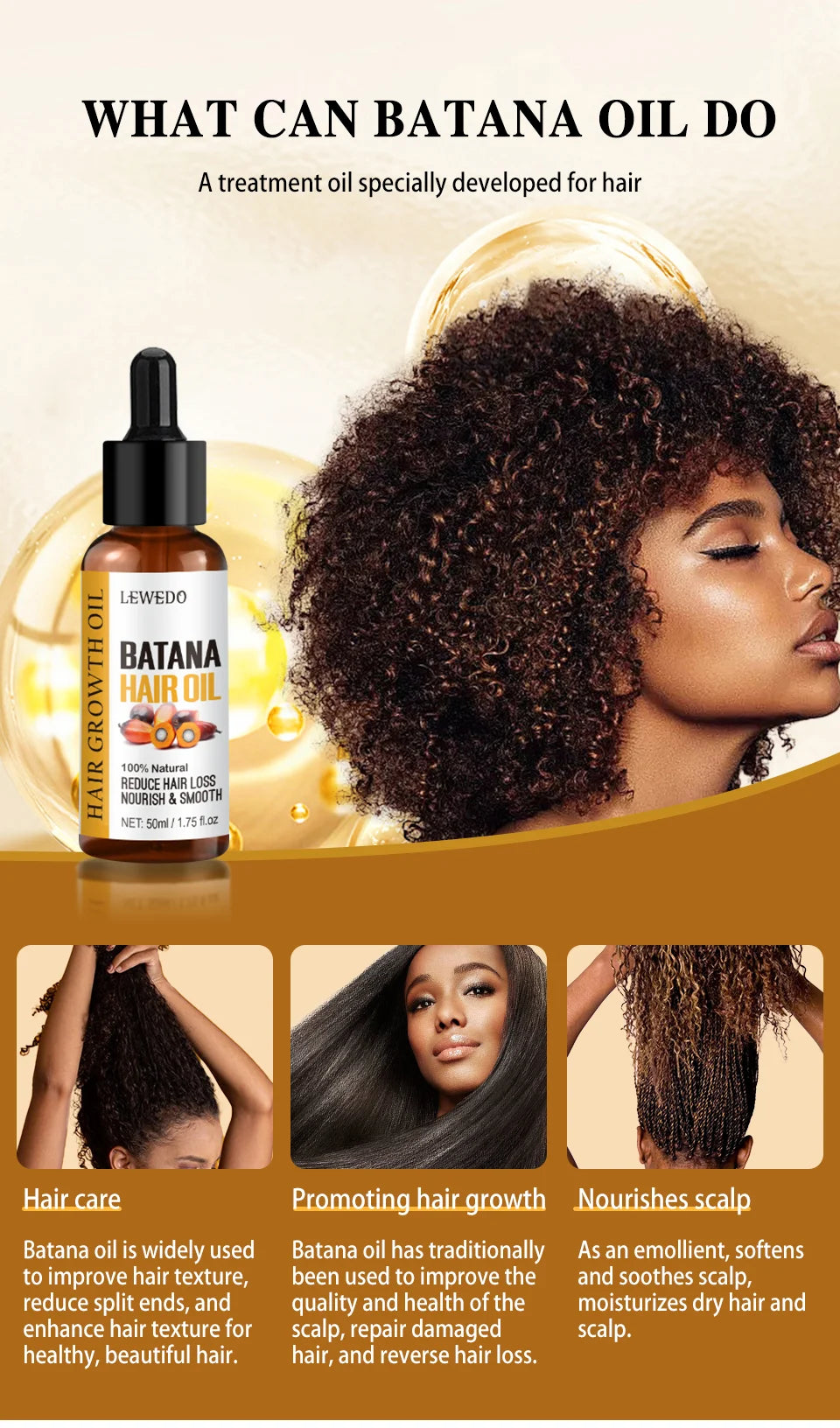 Fast Hair Growth Oil Africa Crazy Traction Alopecia batana Hair Mask Anti Hair Break Hair Strengthener Hair Loss Treatment Spray - NamafadStore
