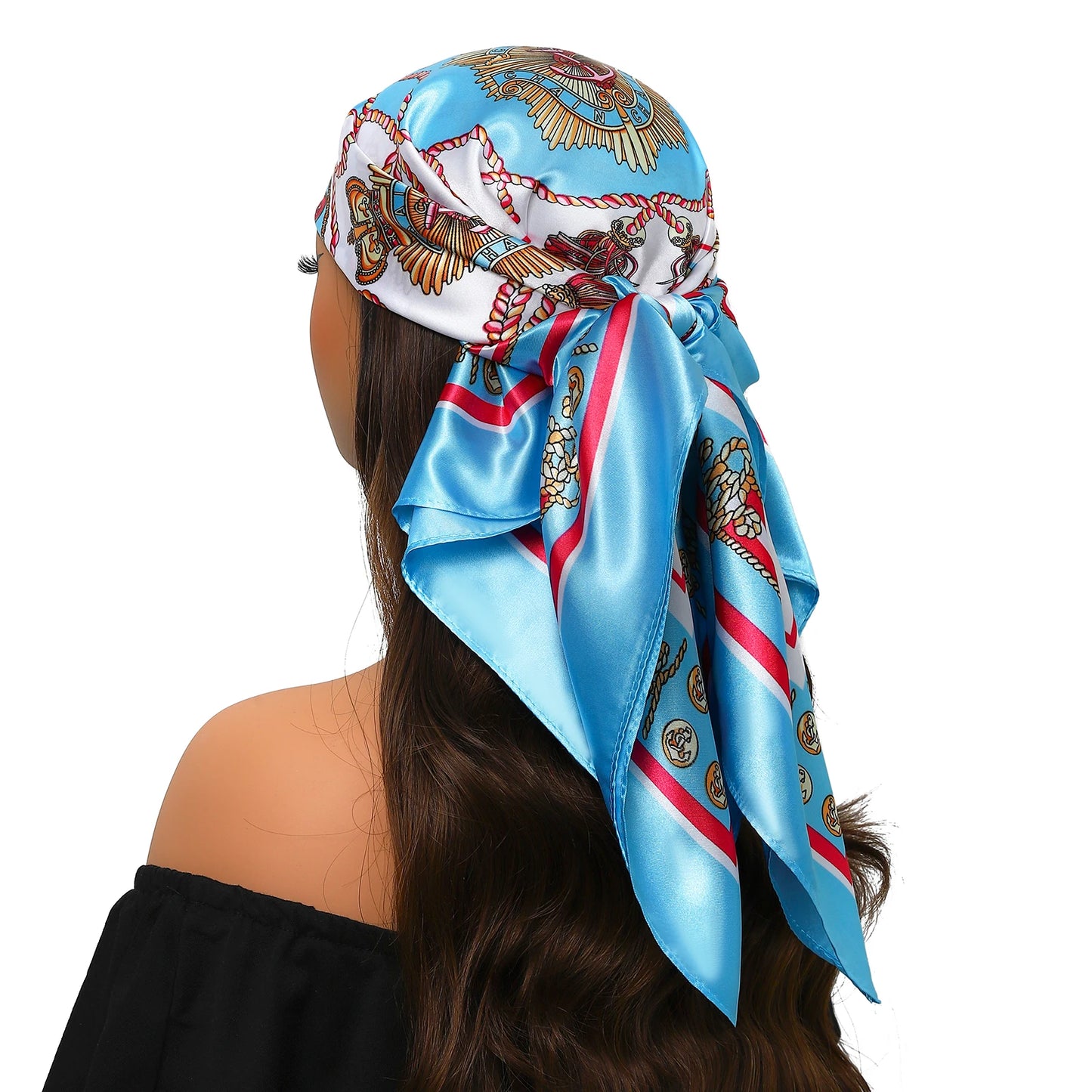 Popular Shawls Europe And America Fashion Bandannas New Print Sunscreen 90X90CM Kerchief Four Seasons Luxury Square Silk Scarves - NamafadStore
