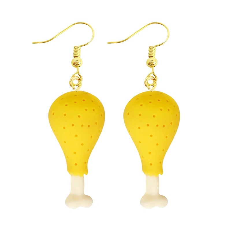 Earrings For Women Girls Cute Foods Hamburg Pizza Chicken Leg Candy Bottle Handmade Candy Kids Funny Resin
