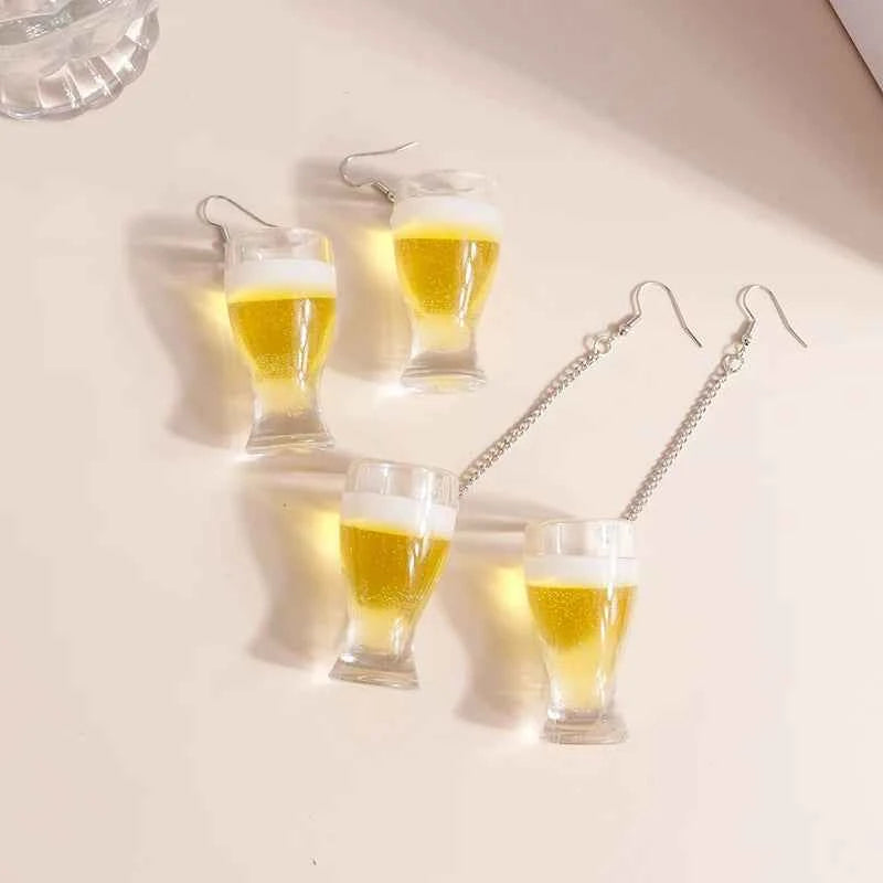 Summer Drink Drop Earrings for Women Sweet Ice Cream Bottle Pendants Dangle Earrings Girls Minimalist Party Jewelry Gifts