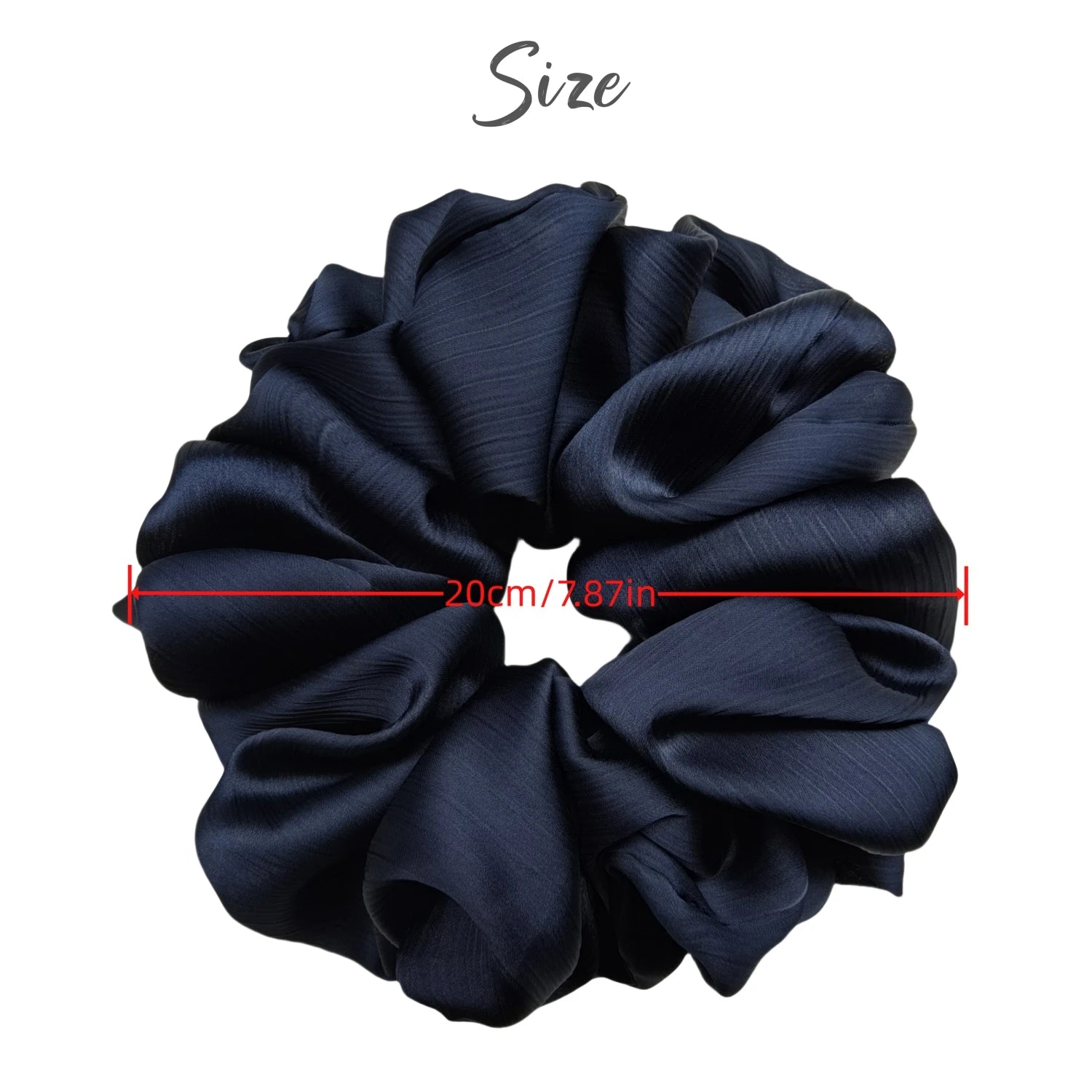 17Colors Big Size Crepe Satin Scrunchies Muslim Women Custom Elastic Volumizing Oversized Neat stitching Bunch Hair Tie - NamafadStore