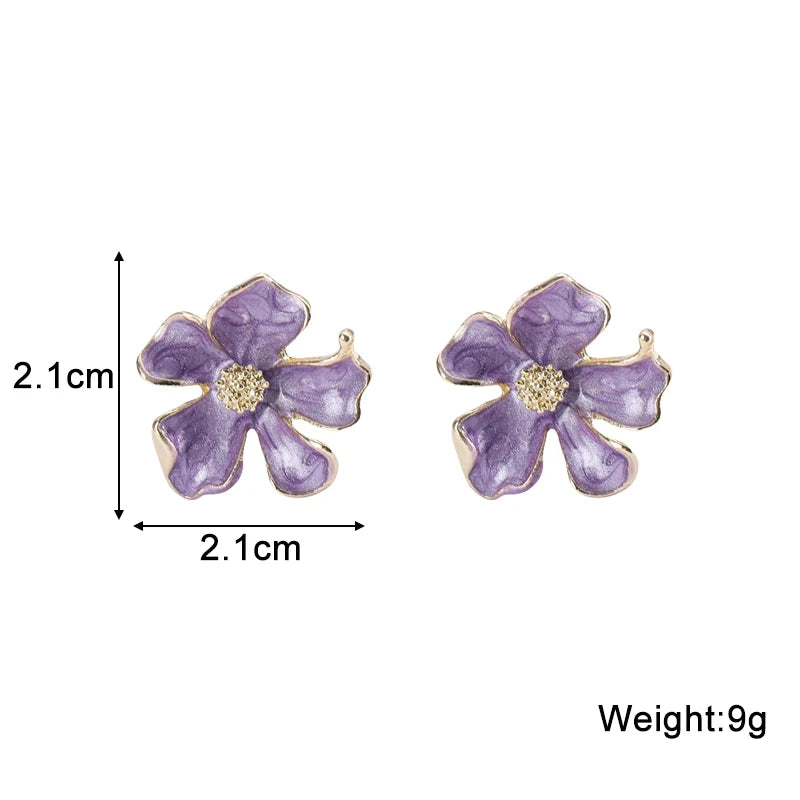 Purple Color Women Dangle Earrings Small Round Unusual Earrings Fashion Flower Butterfly Hanging earrings pendientes mujer
