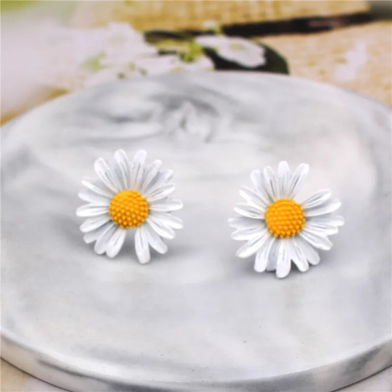 Korean New Double-layers Flower Drop Earrings for Ladies Exaggerated Women Floral Earrings Fashion Jewelry aretes de mujer