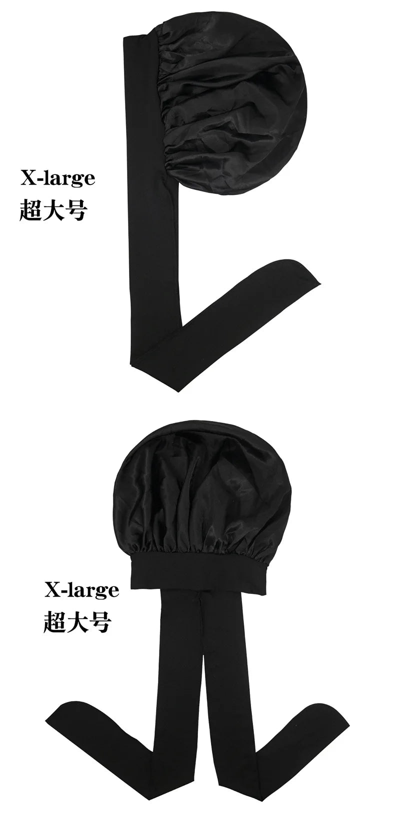 Women Satin Widened Sleep Hat Night Sleep Cap with Long Streamer Hair Care Bonnet Nightcap Elastic Cap De Nuit Shower Turban