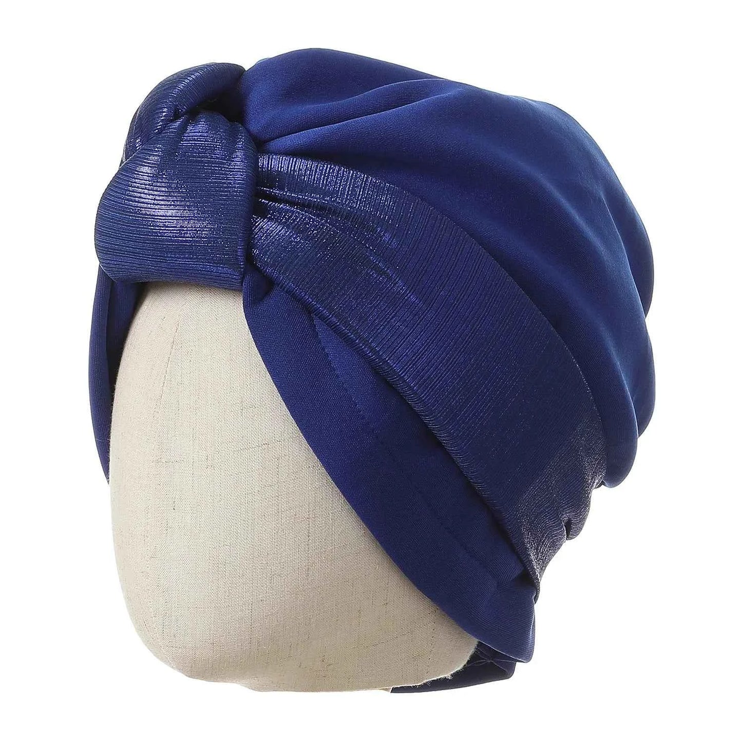 Women’s Bonnet Turban Cap – Folded Bud Headscarf with Lace Edge, Casual & Versatile Cross Hat