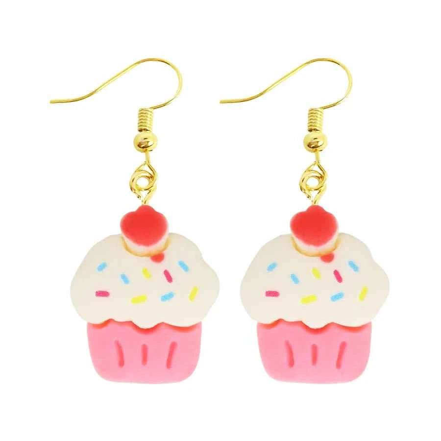 Women Earring Resin Drop Funny Custom Cute Girls Eardrop Kids Chocolate Strawberry Hamburger Hot Dog Mushroom Broccoli Coffee