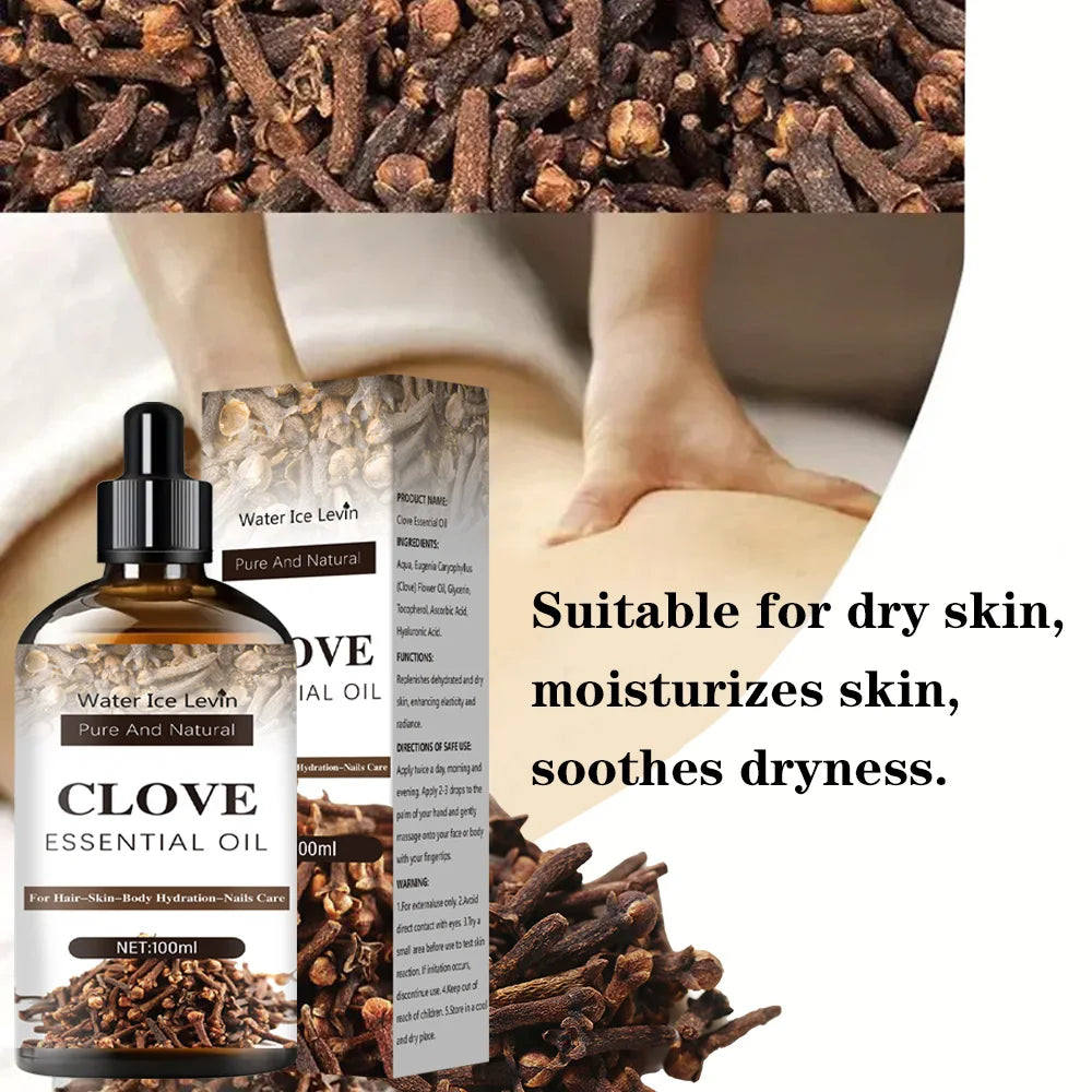 Clove Essential Oil Body Massage Diffusing Aromatic oil for easy firming for hair - Skin - body Moisturizing - nail care