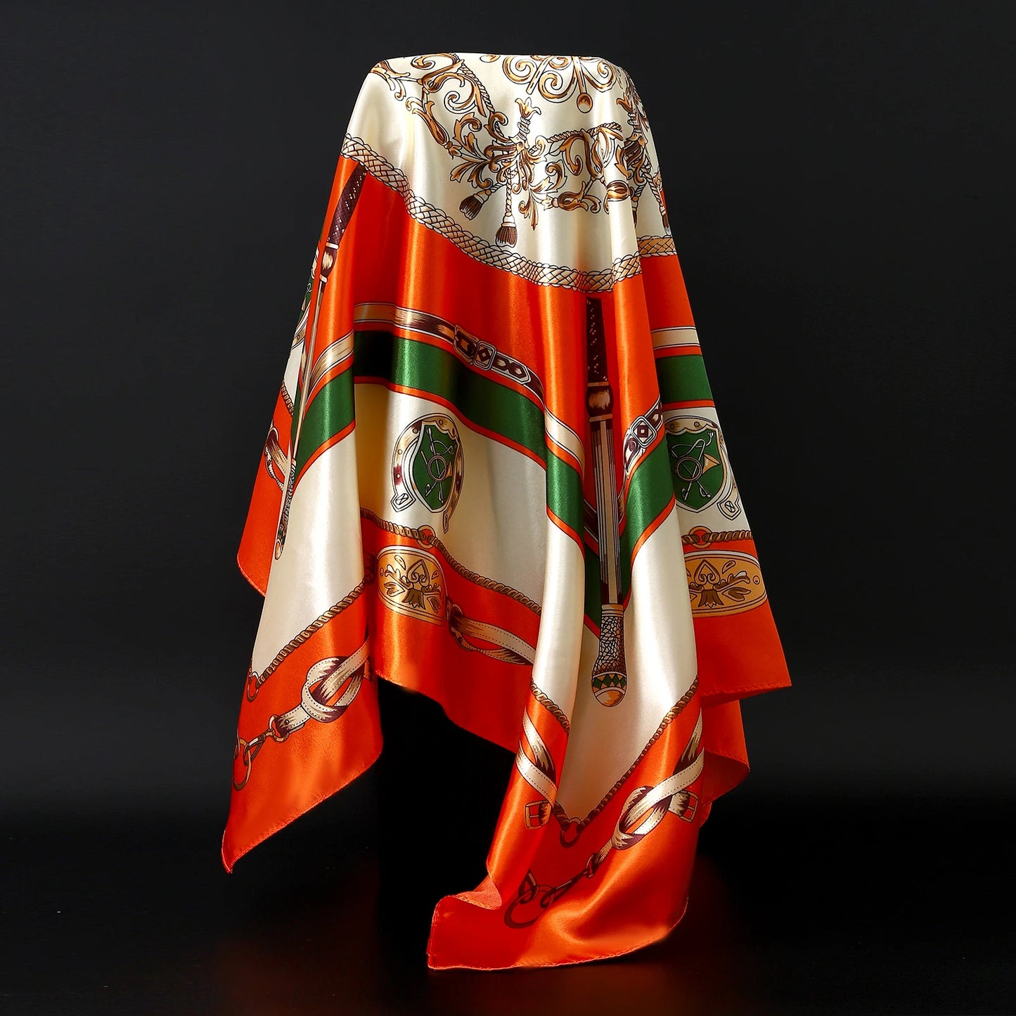 Luxury Brand Silk Scarf Fashion Foulard Satin Shawl Leopard 90*90cm Square Head Scarves Women Bandanna Pareo Headscarf