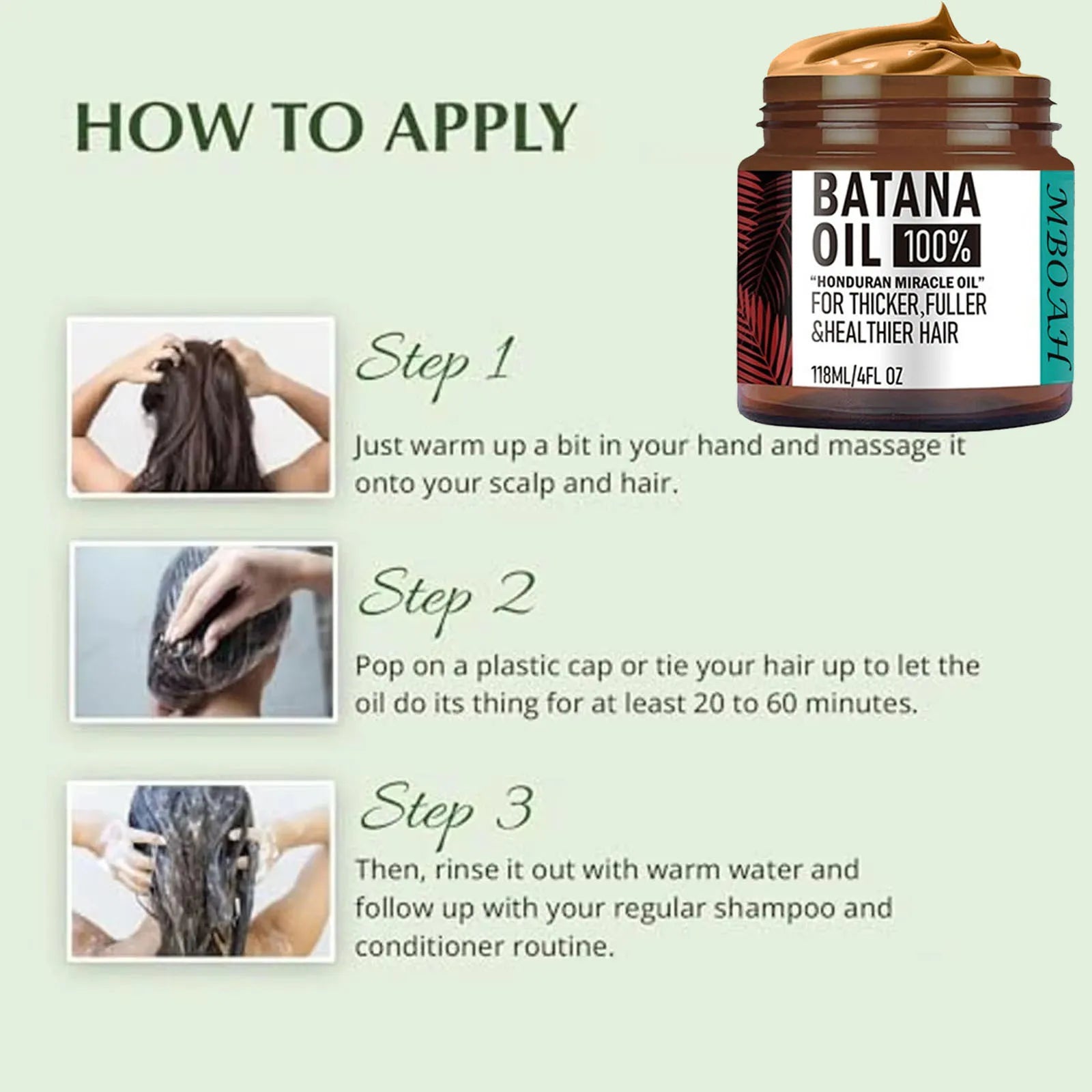 100% Unrefined Batana Oil Hair Conditioner- Get Fuller, Thicker, Healthier Hair Conditioner Haircare Silky Hair Nutrition - NamafadStore