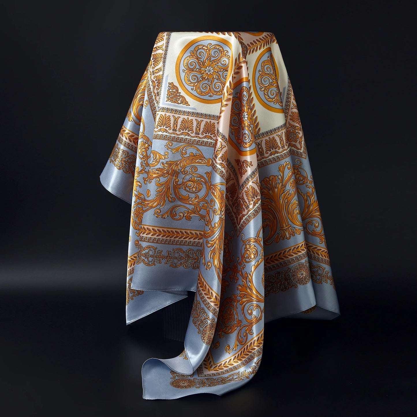 1 piece 35.4 inches Women Shawls Fashion print Summer Kerchief Luxury Brand 90X90CM Bandanna New Foulard Satin Square Headcloth