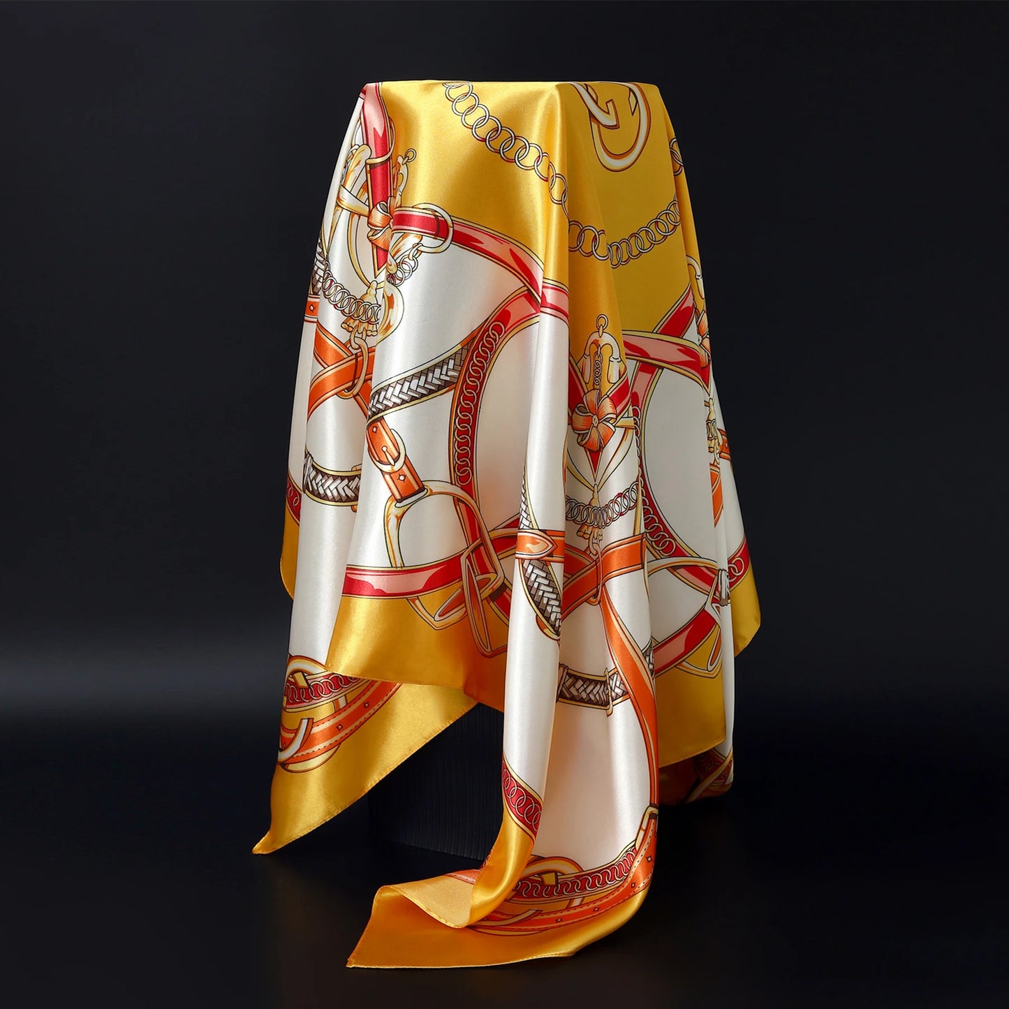 Luxury Brand Silk Scarf Fashion Foulard Satin Shawl Leopard 90*90cm Square Head Scarves Women Bandanna Pareo Headscarf - NamafadStore