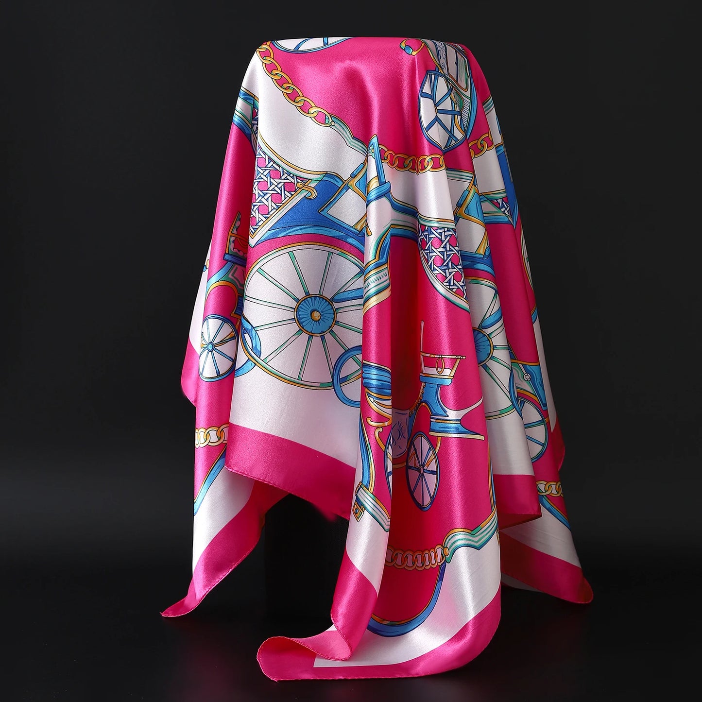 Luxury Brand Silk Scarf Fashion Foulard Satin Shawl Leopard 90*90cm Square Head Scarves Women Bandanna Pareo Headscarf