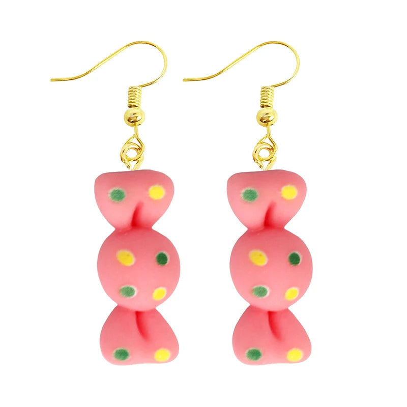 Earrings For Women Girls Cute Foods Hamburg Pizza Chicken Leg Candy Bottle Handmade Candy Kids Funny Resin