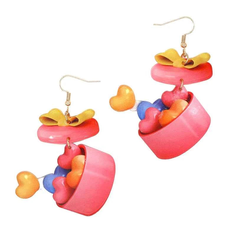 Earrings For Women Girls Hip Hop Cute Exaggeration Special Creativity Jewelry Valentine's Day Teddy Bear Sweet Heart