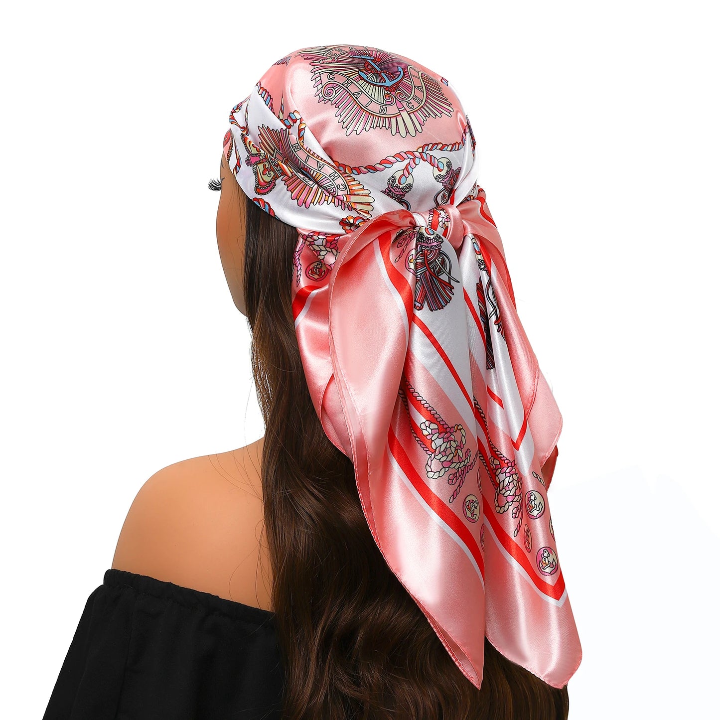 Popular Shawls Europe And America Fashion Bandannas New Print Sunscreen 90X90CM Kerchief Four Seasons Luxury Square Silk Scarves - NamafadStore