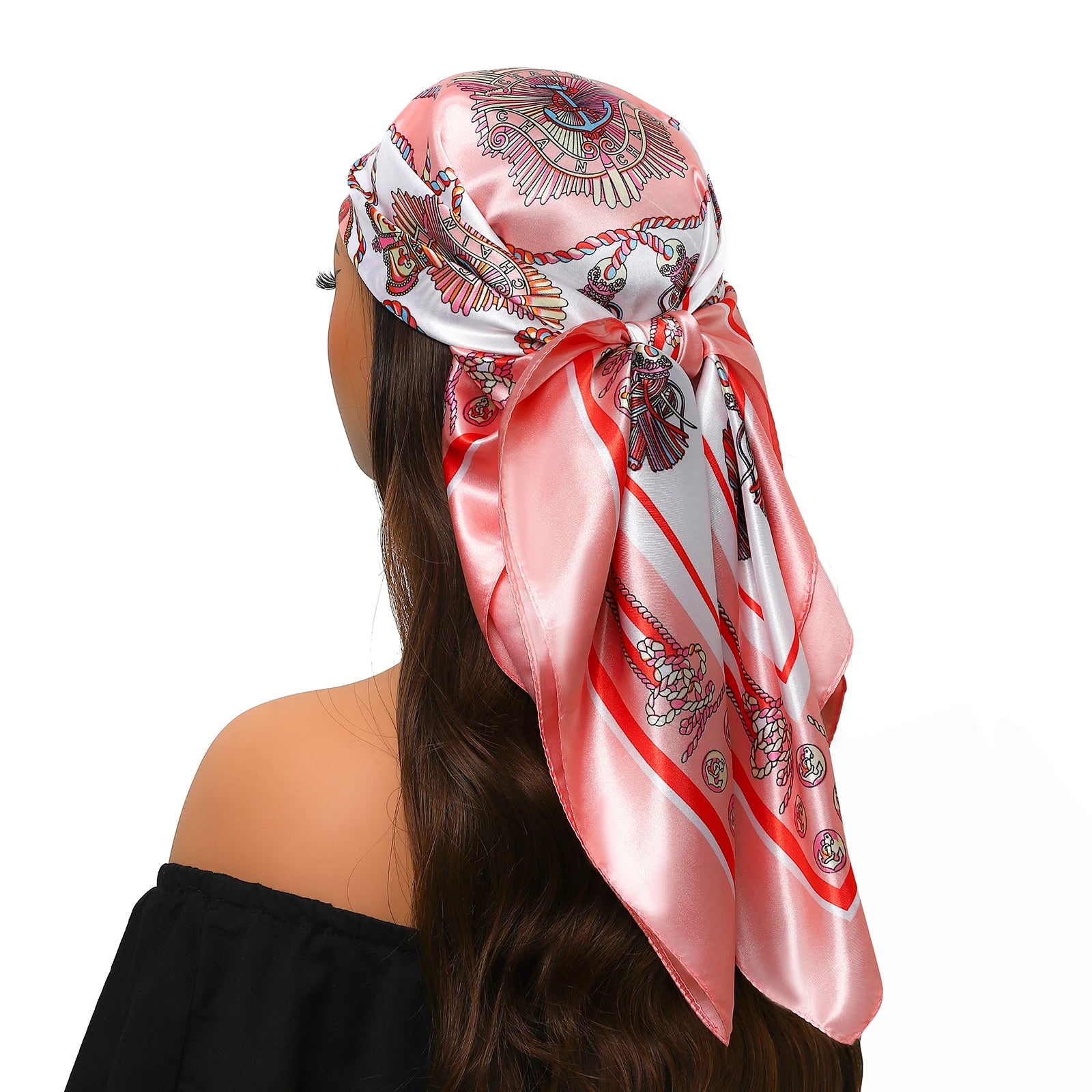 Popular Shawls Europe And America Fashion Bandannas New Print Sunscreen 90X90CM Kerchief Four Seasons Luxury Square Silk Scarves - NamafadStore