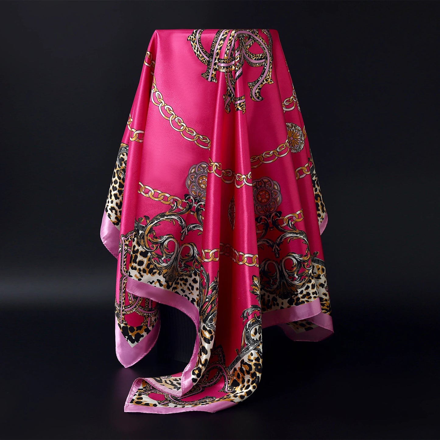 1 piece 35.4 inches Women Shawls Fashion print Summer Kerchief Luxury Brand 90X90CM Bandanna New Foulard Satin Square Headcloth