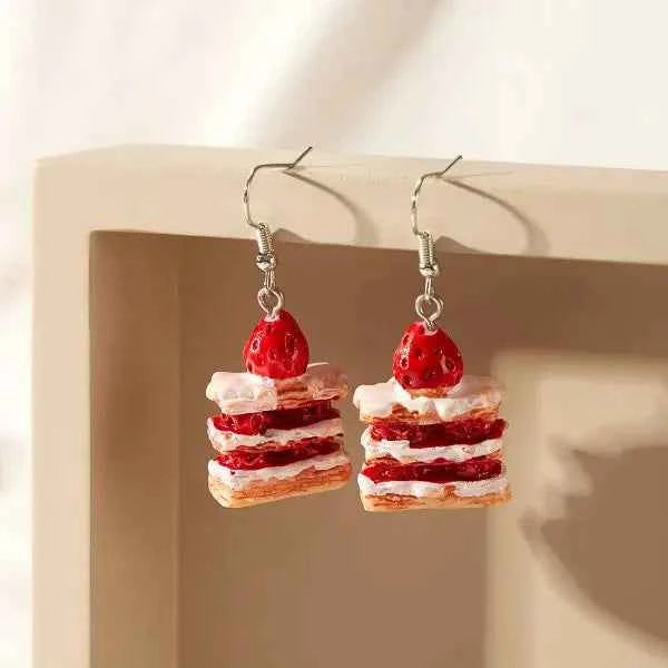 Women's Fashion Earrings Sweet Cute Red Strawberry Fruit Drop Earring For Girls Trend Korean Jewelry Summer Party Accessories