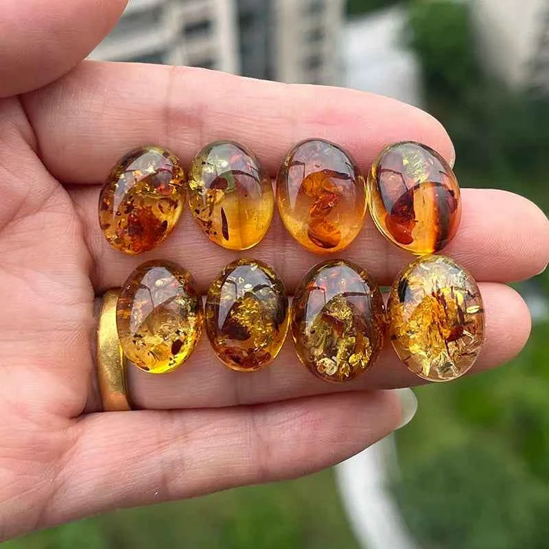 Yoowei Natural Floral Amber Earrings for Girls Chic Sweet Stud Earring Lady Fashion Baltic Oval Amber Jewelry Gift Wholesale