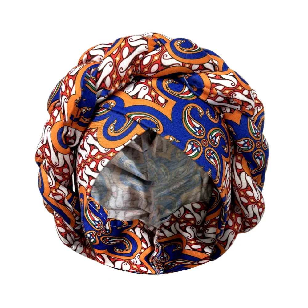 2024 New African Women Turban Cap Big Braid Head Wraps Cover Bonnet Beanie Female Headtie Hair Loss Chemo Cap Arab - NamafadStore
