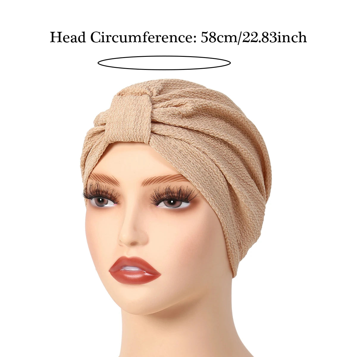 Solid Color Women Muslim Hijab Caps Wrap Head Indian Turban Bonnet Fashion Headdress Islamic Clothing Accessories - NamafadStore