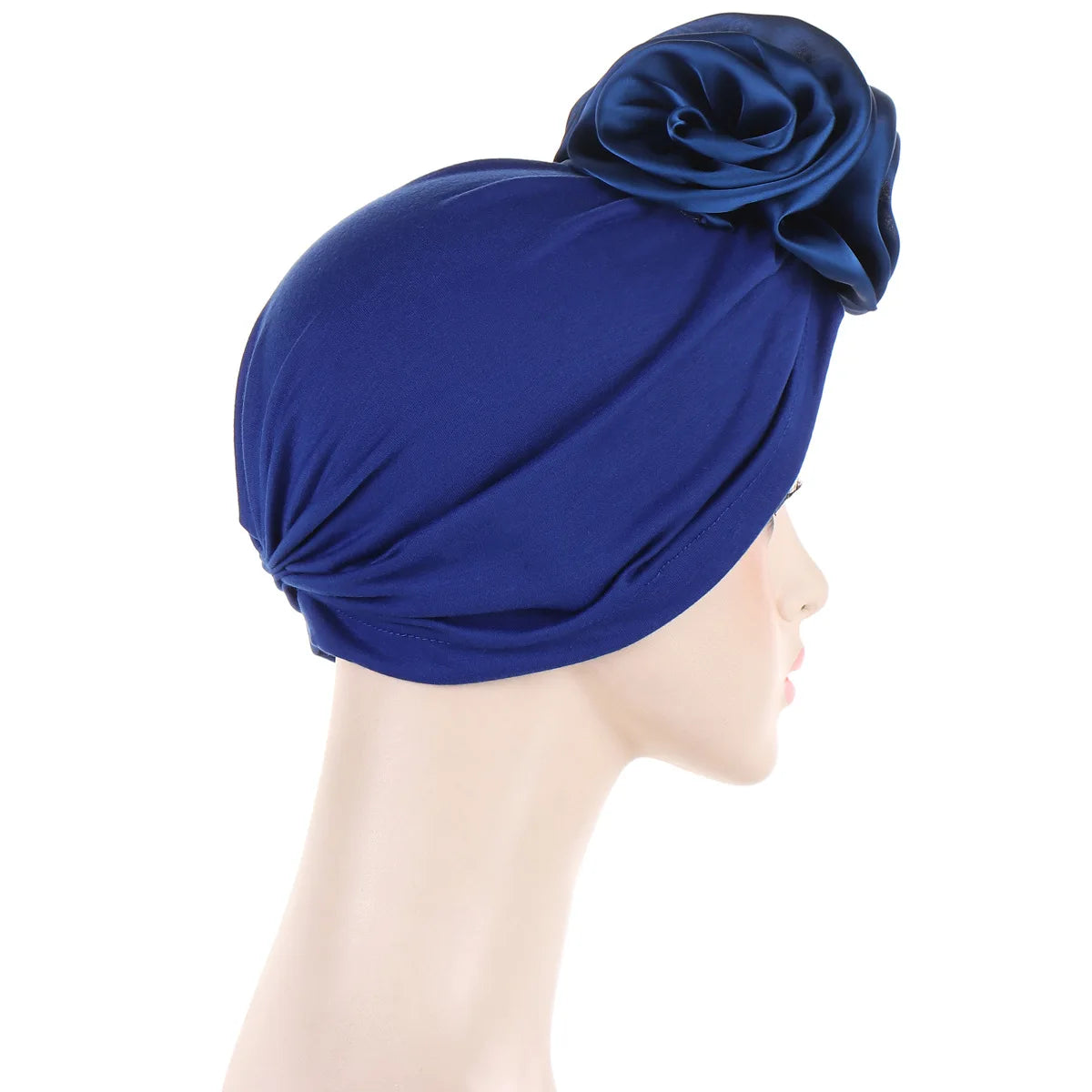 Fashion Satin Flowers Turban Hijab Hats African Head Wraps Elastic Muslim Hats Breathable Chemo Cap For Women Girls - NamafadStore