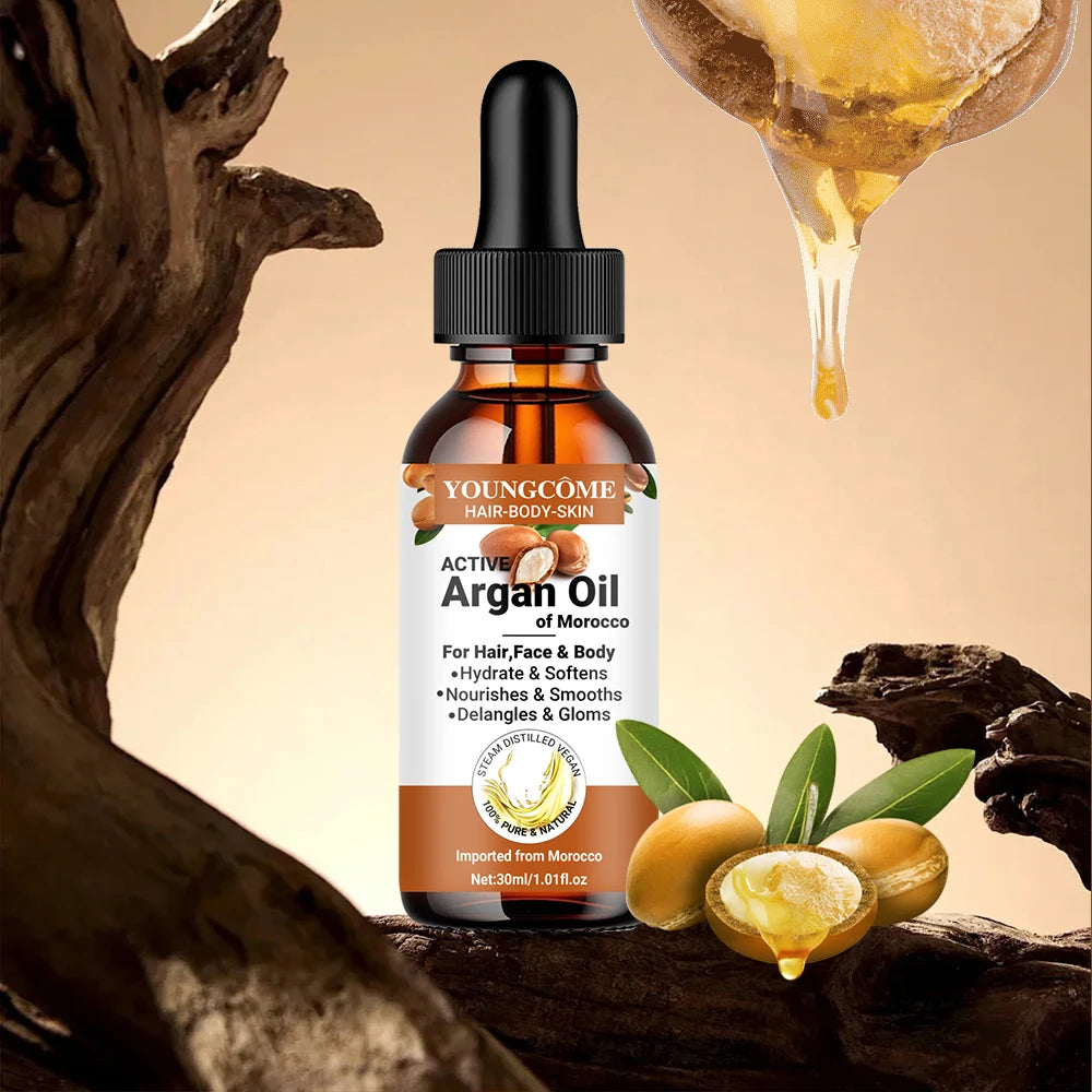 Morocco Argan Hair Oil Care Essence Nourishing Moisturizer Face Repair Improve Split Hair Younger Firming Lifting Skincare - NamafadStore