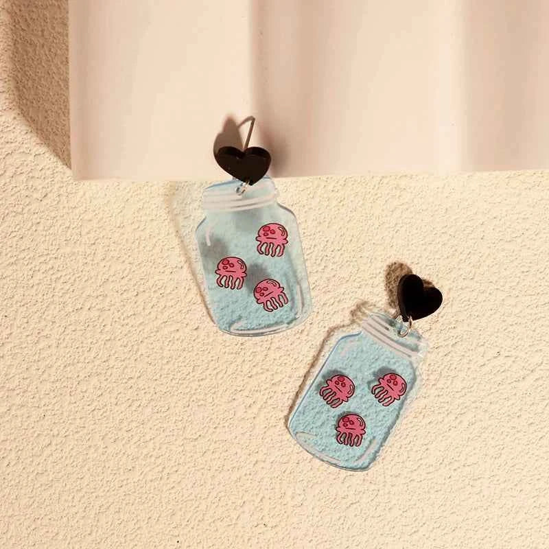 Cute Cat Design Dangle Earrings Acrylic Jewelry Adorable Gift For Women Girls Daily Casual Frog Bee Pig Hamster