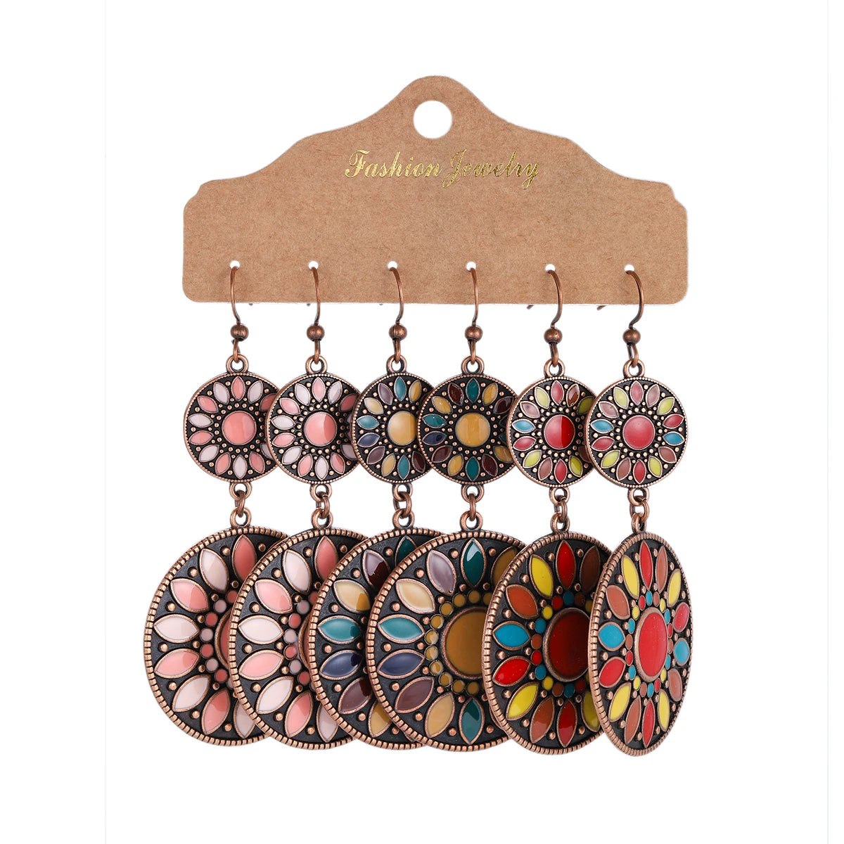 Boho Ethnic Dangle/Round Earrings For Women Vintage Fashion 2024 Earrings Sets Pendientes Earring Unusual Pendant Jewelry Female