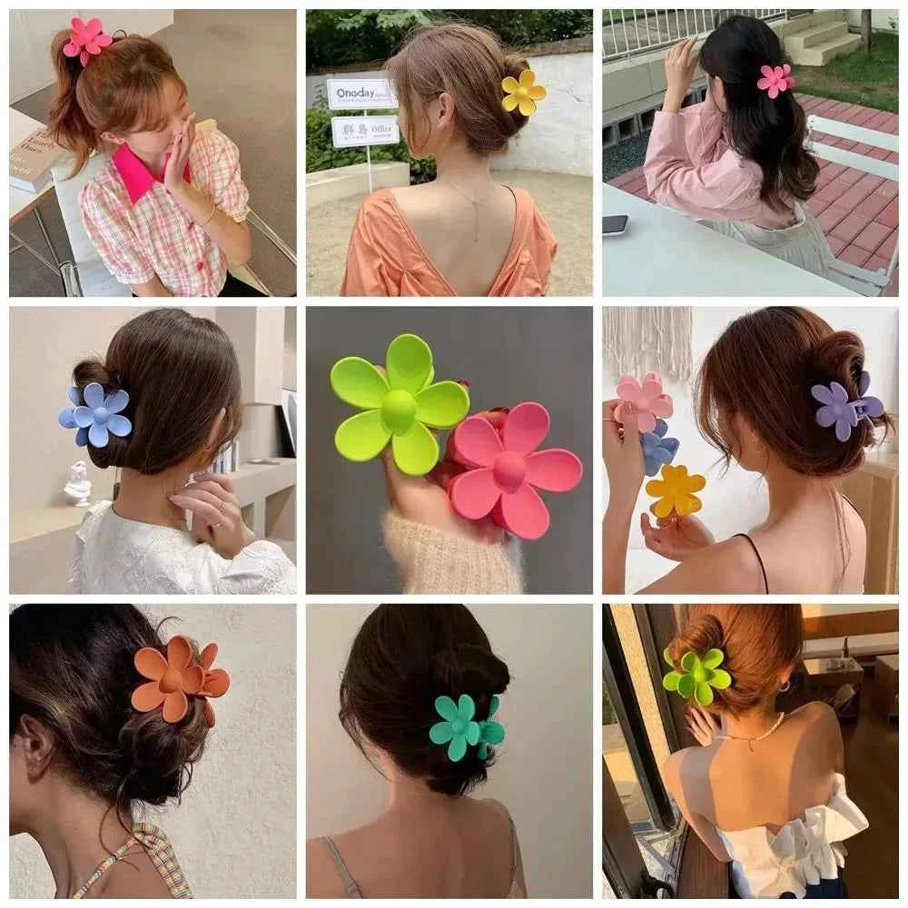 1/6Pcs Women Spa Hairband Puffy Sponge Headband Flower Hair Clip Wristbands Scrunchies for Washing Face Makeup Shower Skincare